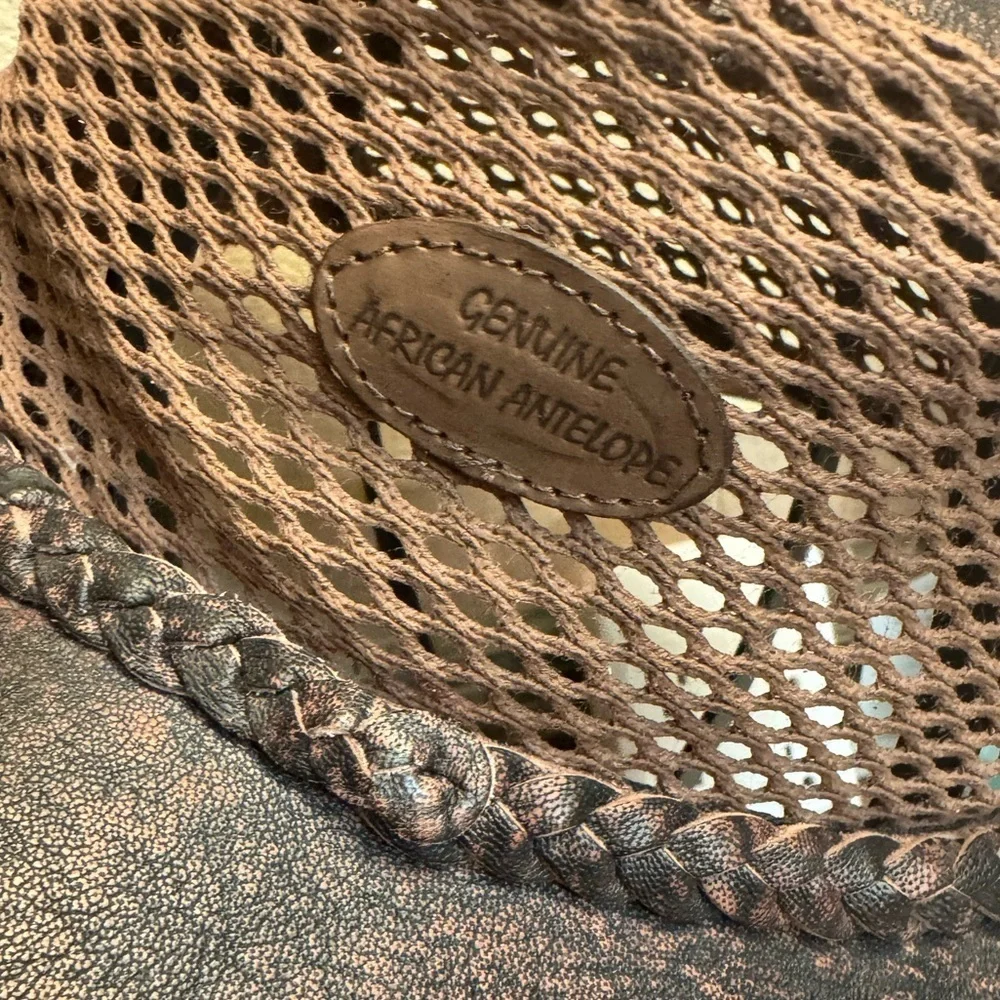 PUDNEY HATS Suede Antelope Leather Safari Hat with Mesh Sides South African Made